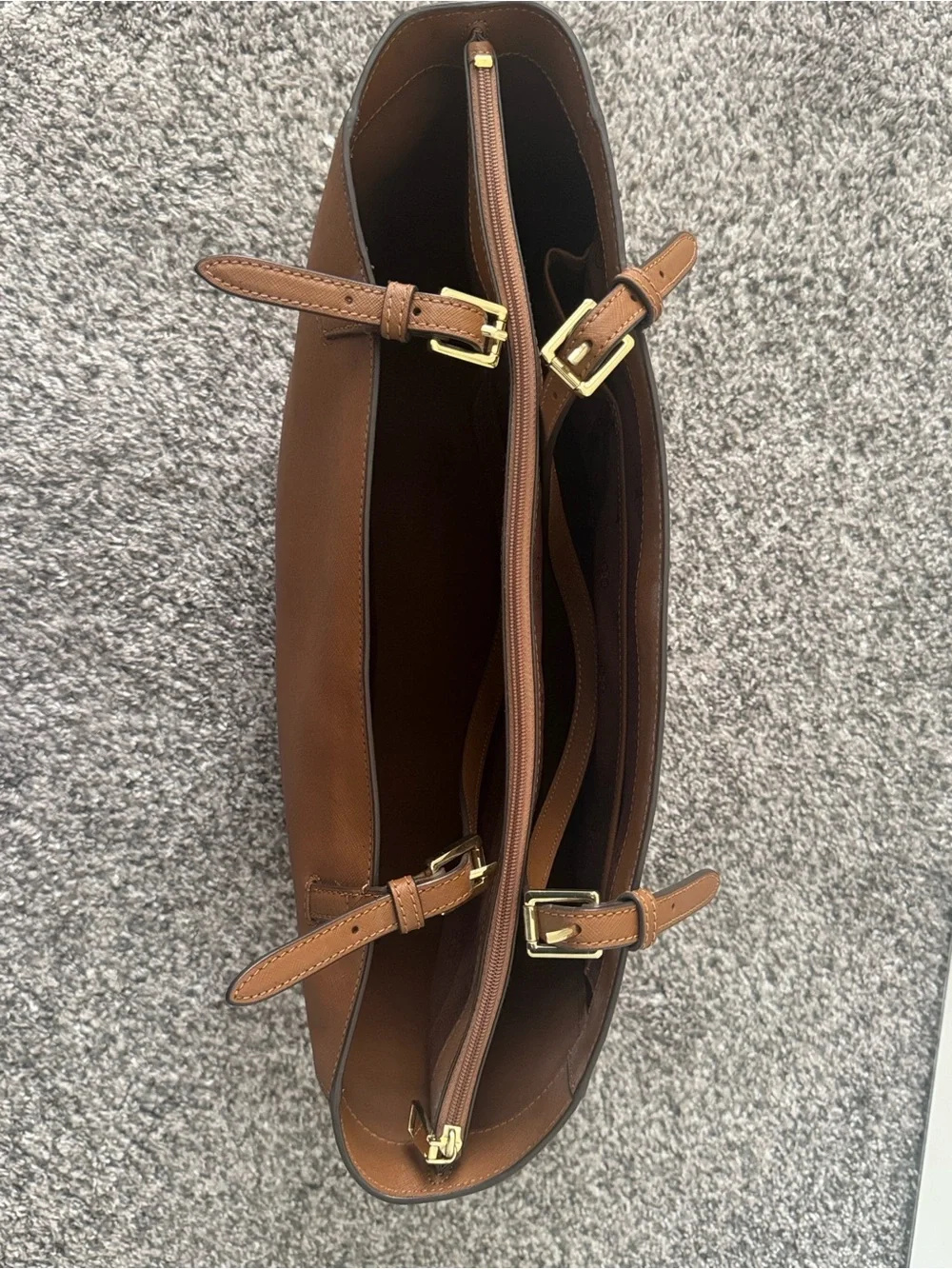 Tory Burch Chestnut Brown Saffiano Leather Tote